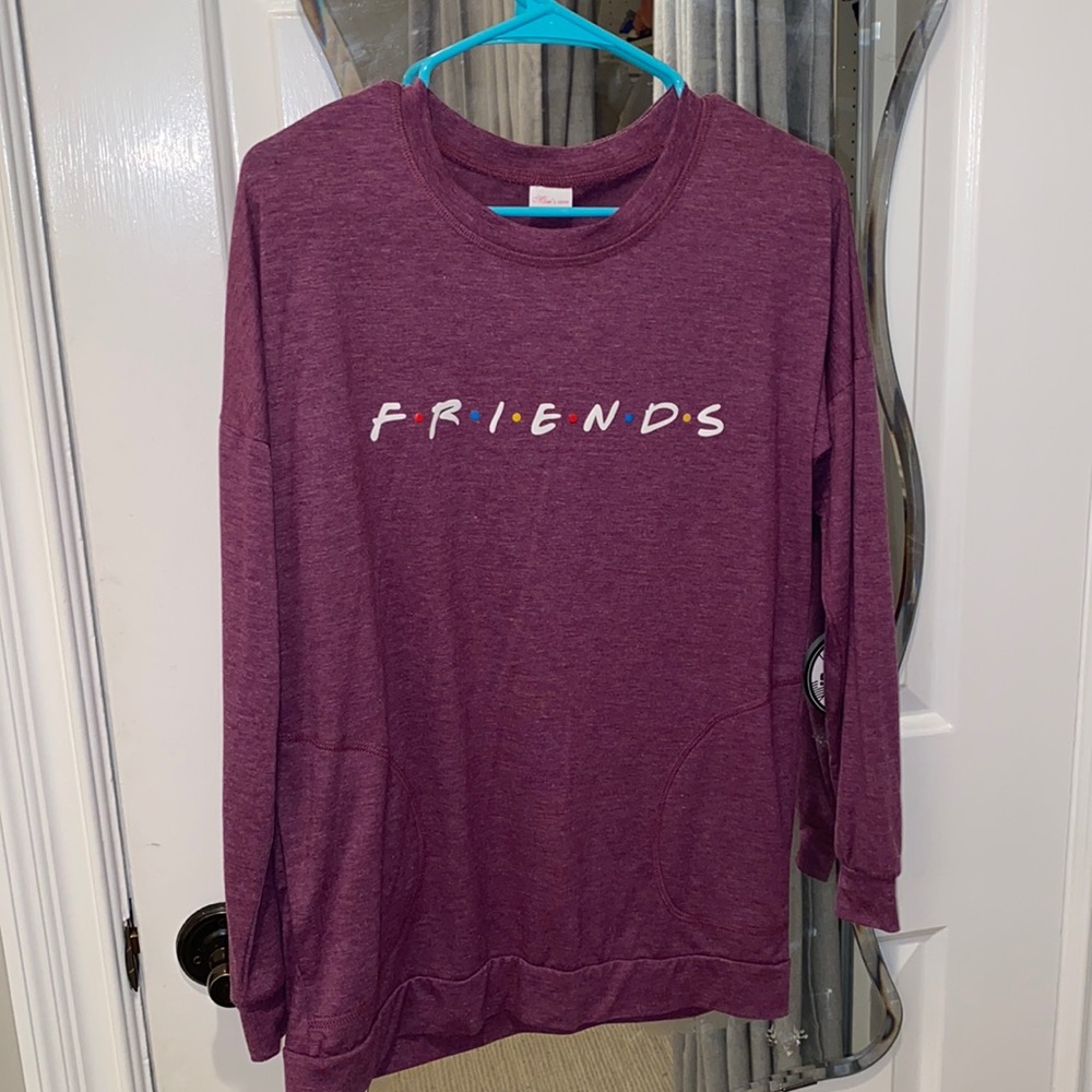 F•R•I•E•N•D•S purple long sleeve shirt